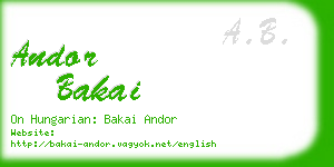 andor bakai business card